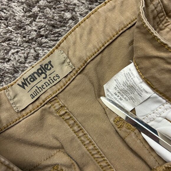 Vintage Wrangler Cargo Pants Military Baggy Fit y2k 36x32 (37x32) Beige Tan - Picture 2 of 9